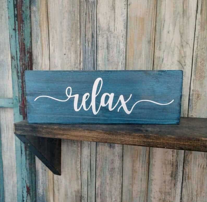 Vibrant and Rich Blue Relax Beach Sign