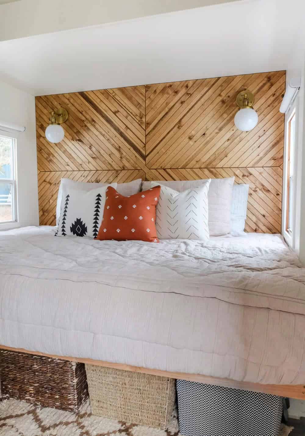 DIY Herringbone Modern Accent Wall