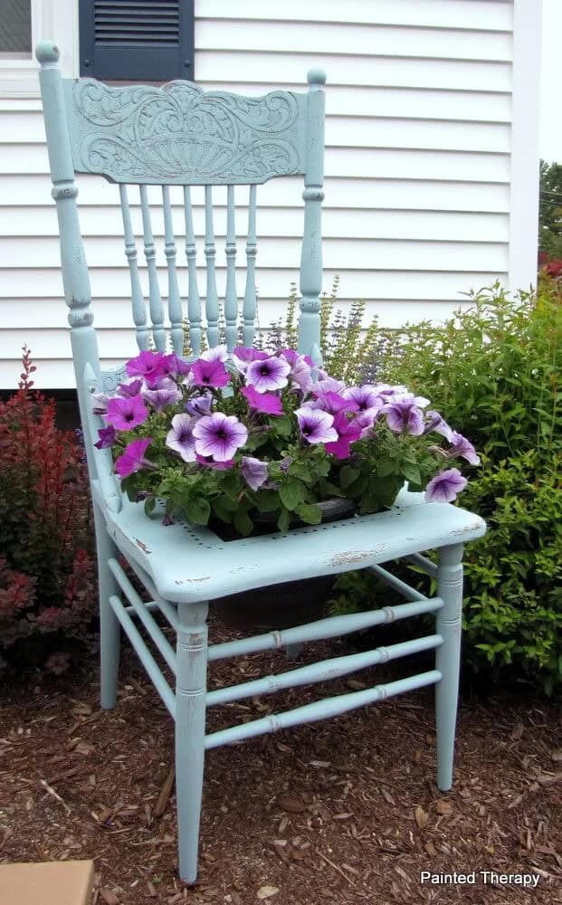 Petal Pleasing ‘Have a Seat’ in the Yard Petunia Planter