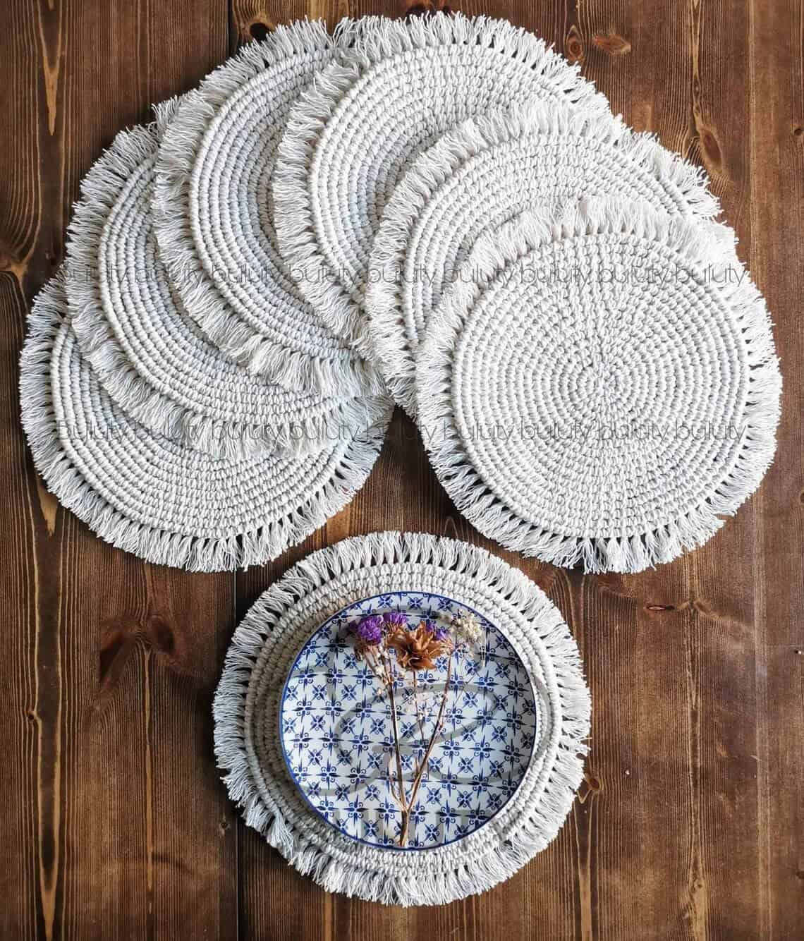 Handmade Decorative Macrame Organic Placemat