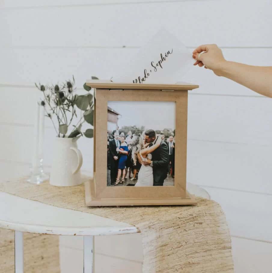 Rustic Couple Photo Card Box