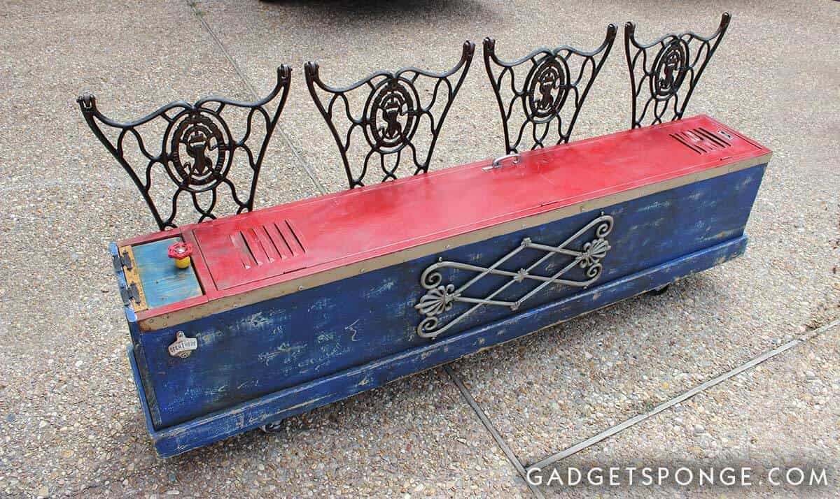 Upcycled Old-School Red Locker Bench