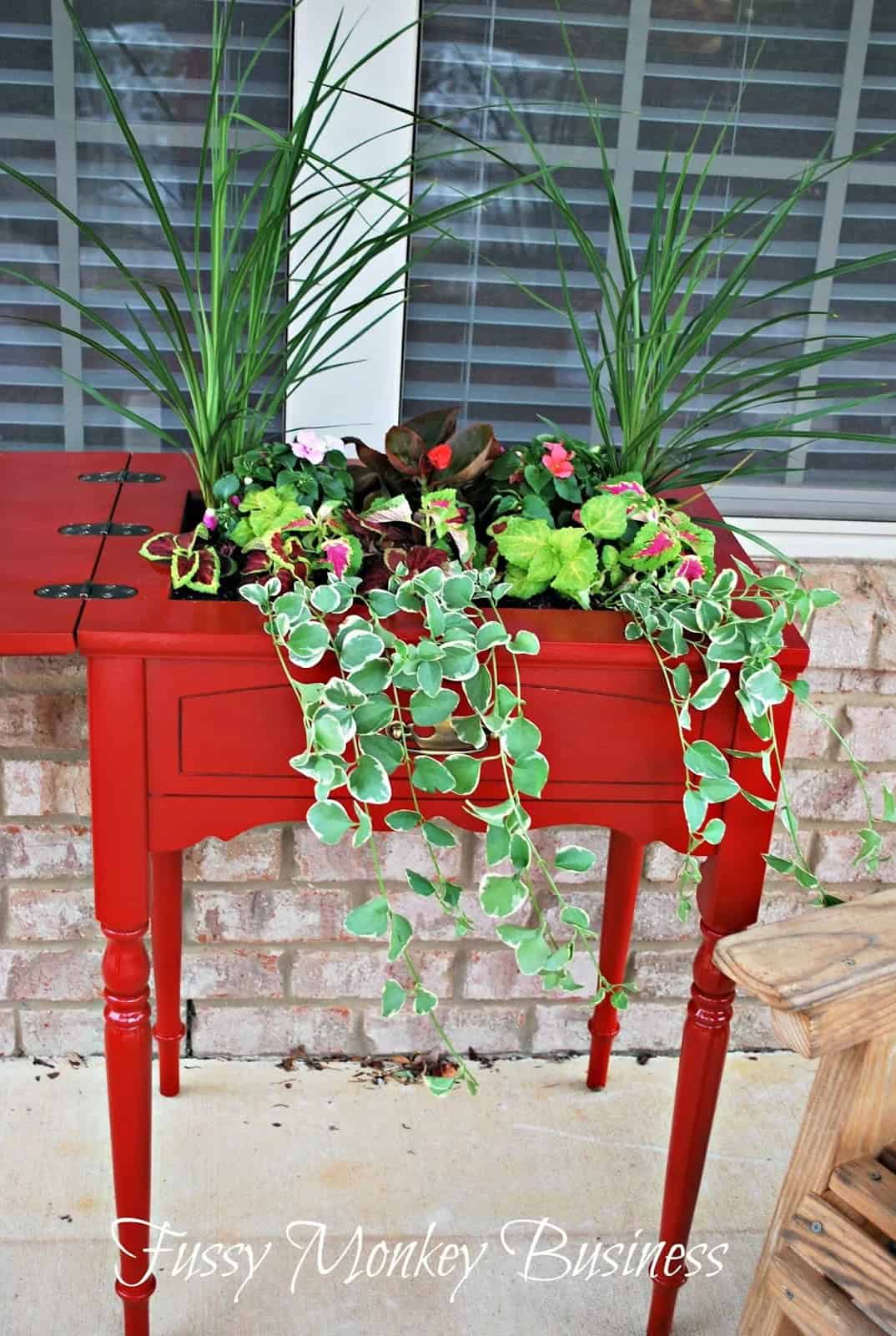 Cool Upcycled Table Outdoor Planter