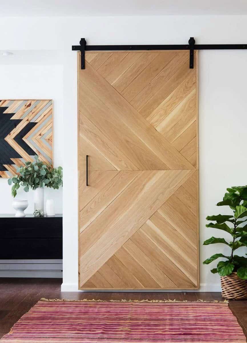 Southwestern Symmetry Geometric Wooden Door