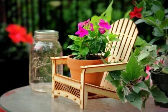 Adirondack Chair Planter Table Centerpiece