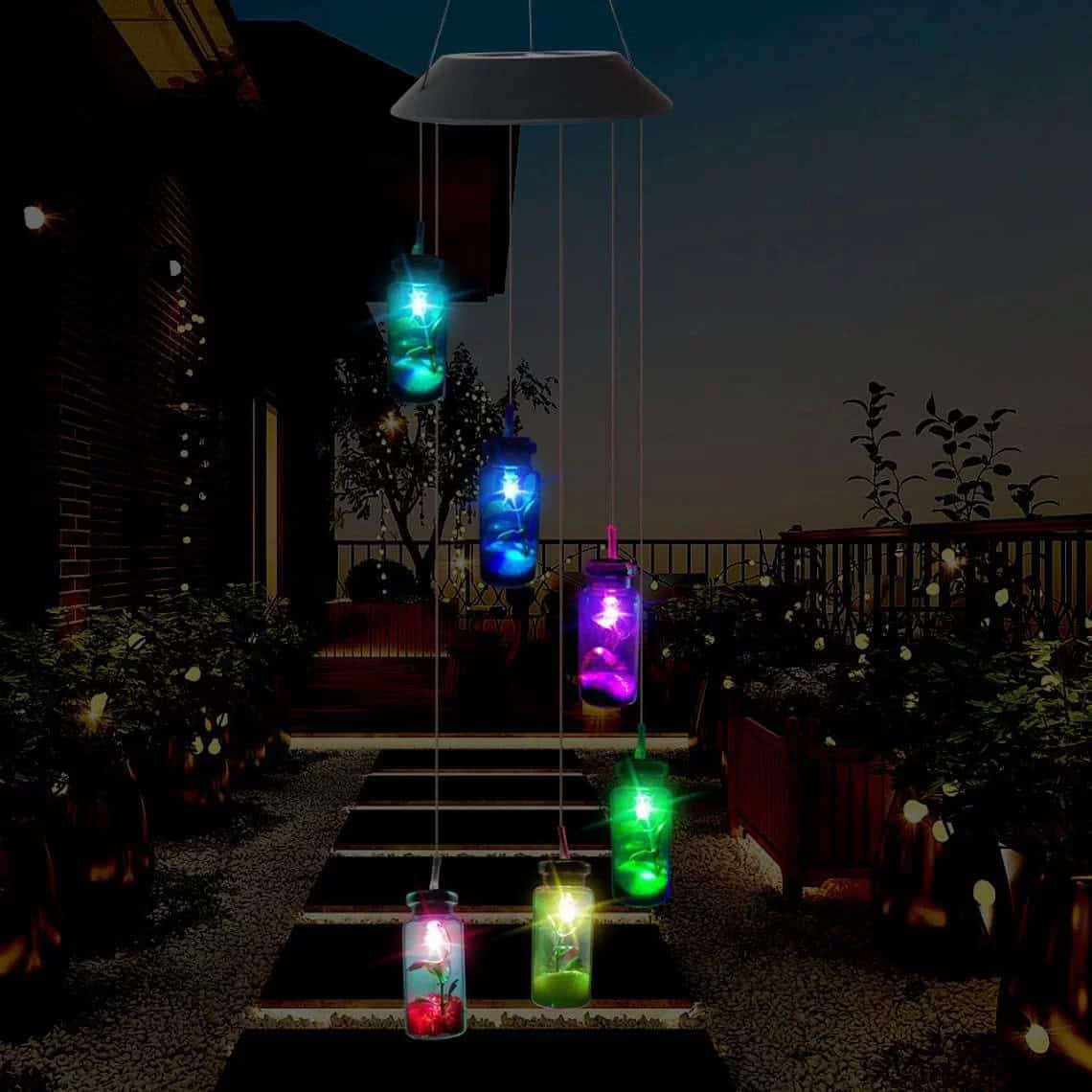 Single Stem Rose Light Unique Wind Chime