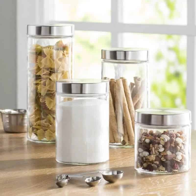 4 Piece Round Kitchen Canister Set