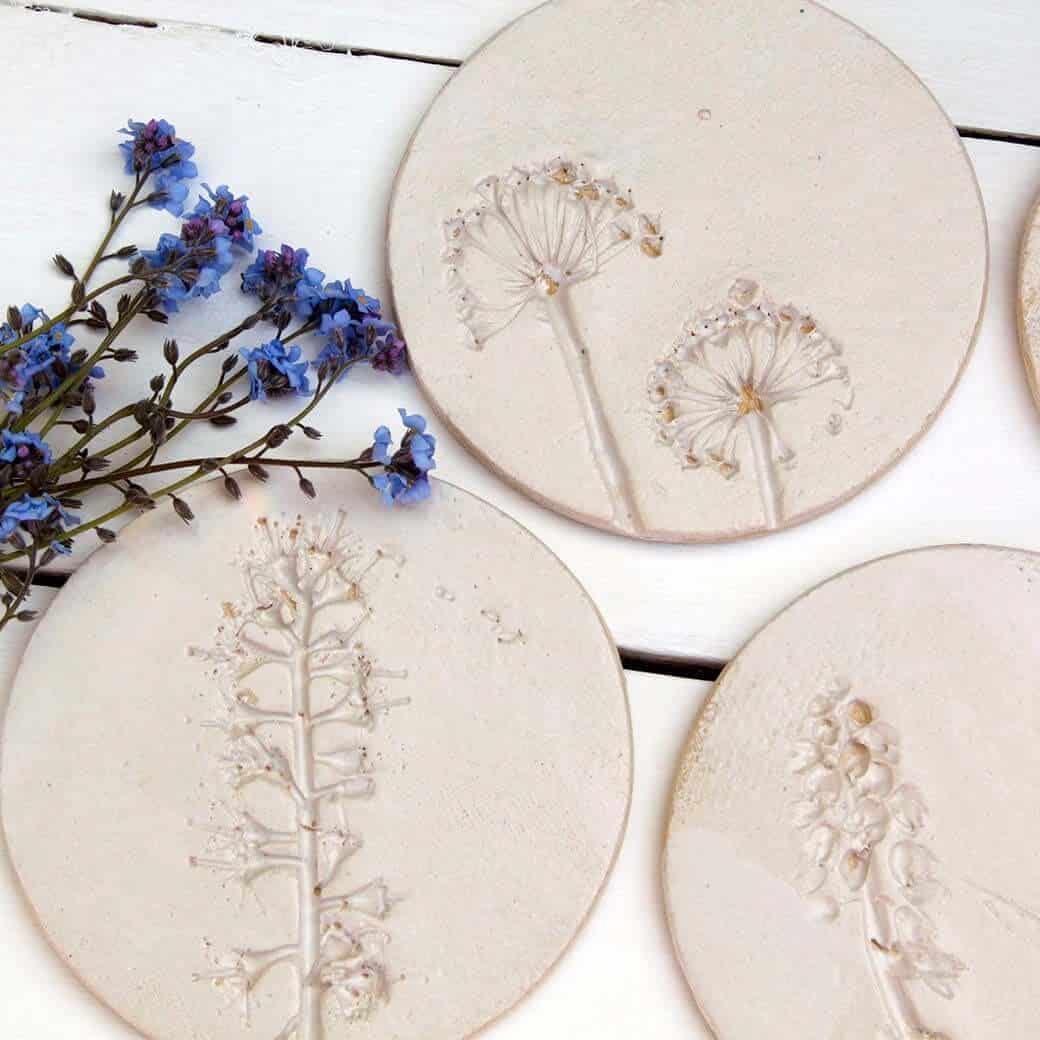 Whimsical Wild Flower Ceramic Coasters