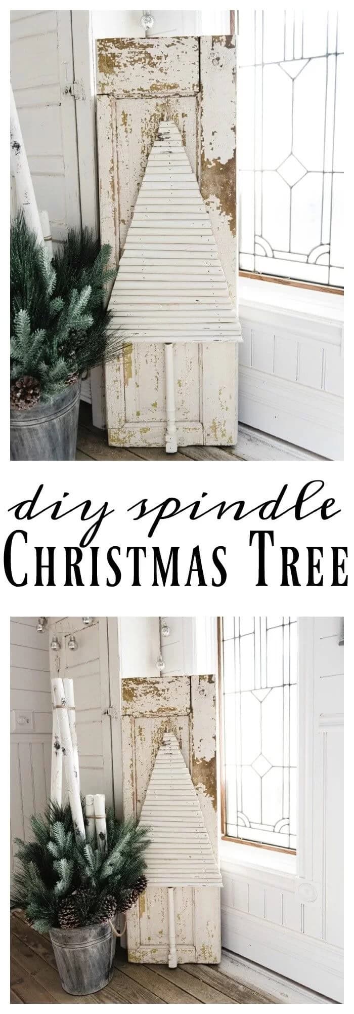 Primitive Wooden Christmas Tree and Door