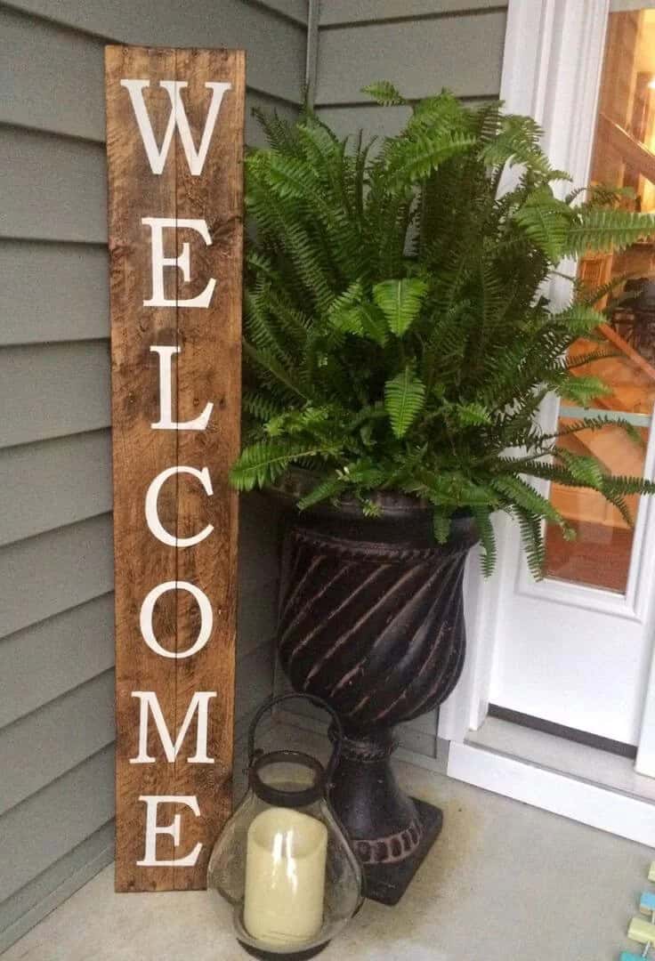 DIY Rustic Wood Welcome Sign