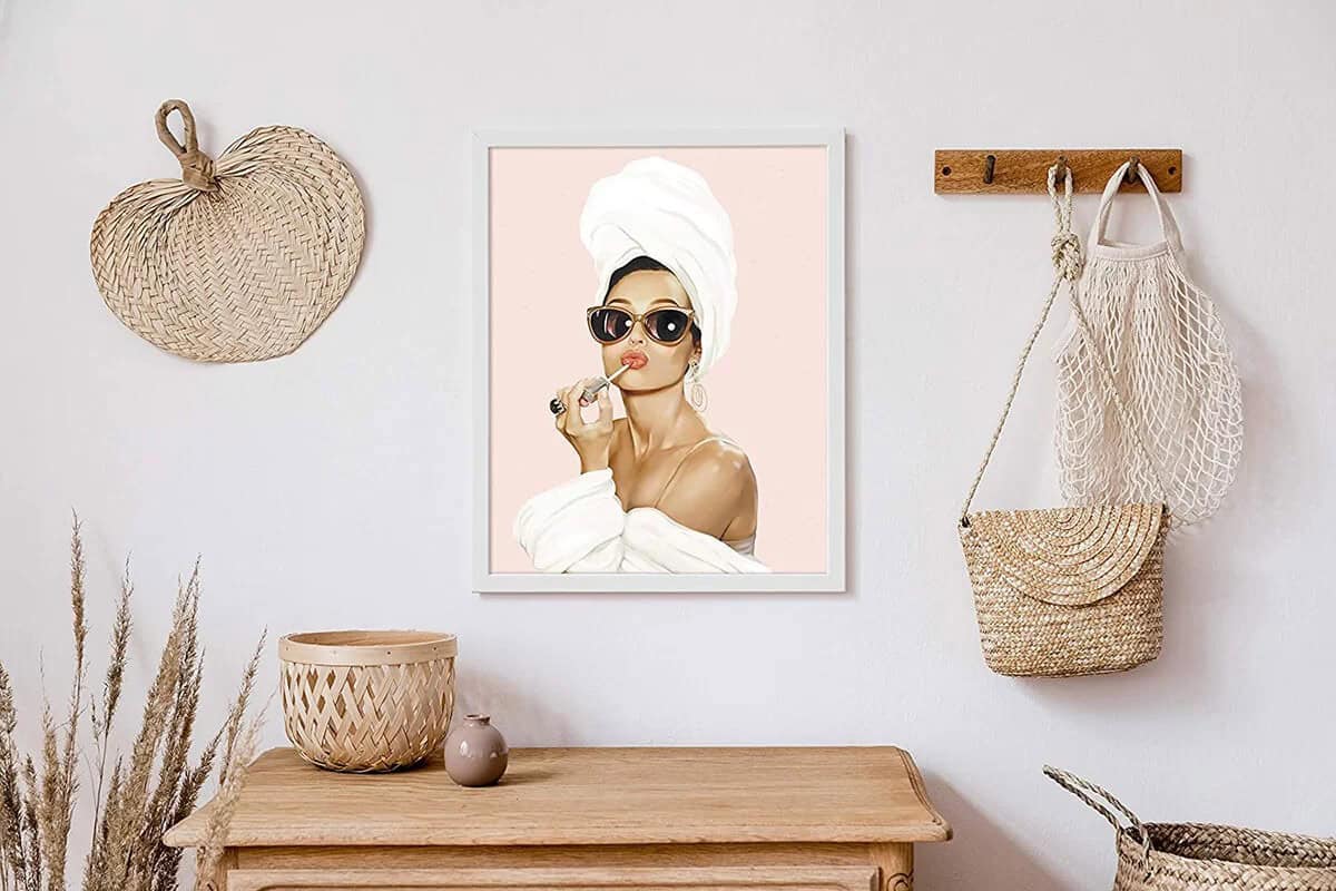 Audrey Hepburn Vogue Cover on Pastel Background