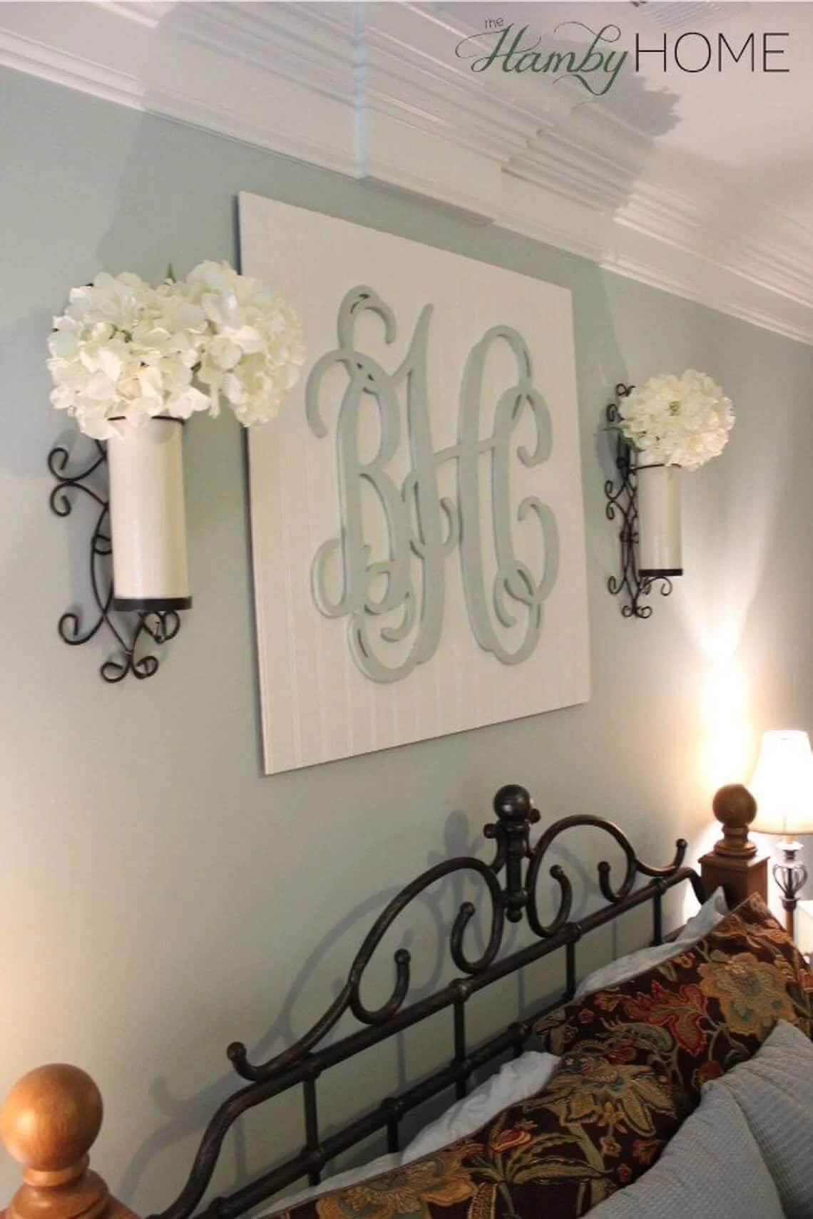 Simply Elegant Scrolls and Monogrammed Master Bedroom