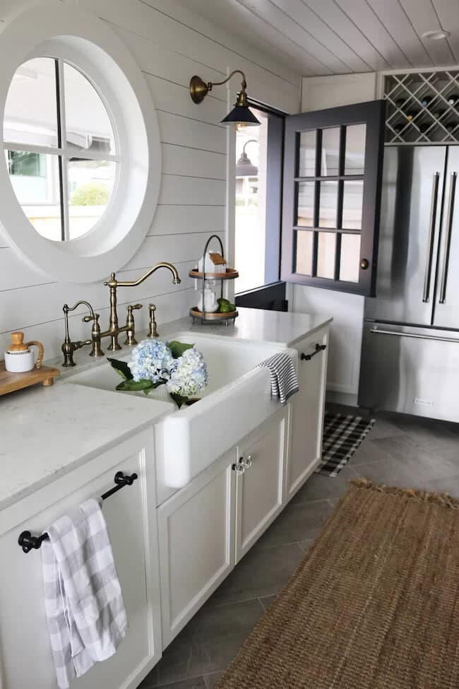 Porthole Window, Dutch Door Cottage Kitchen