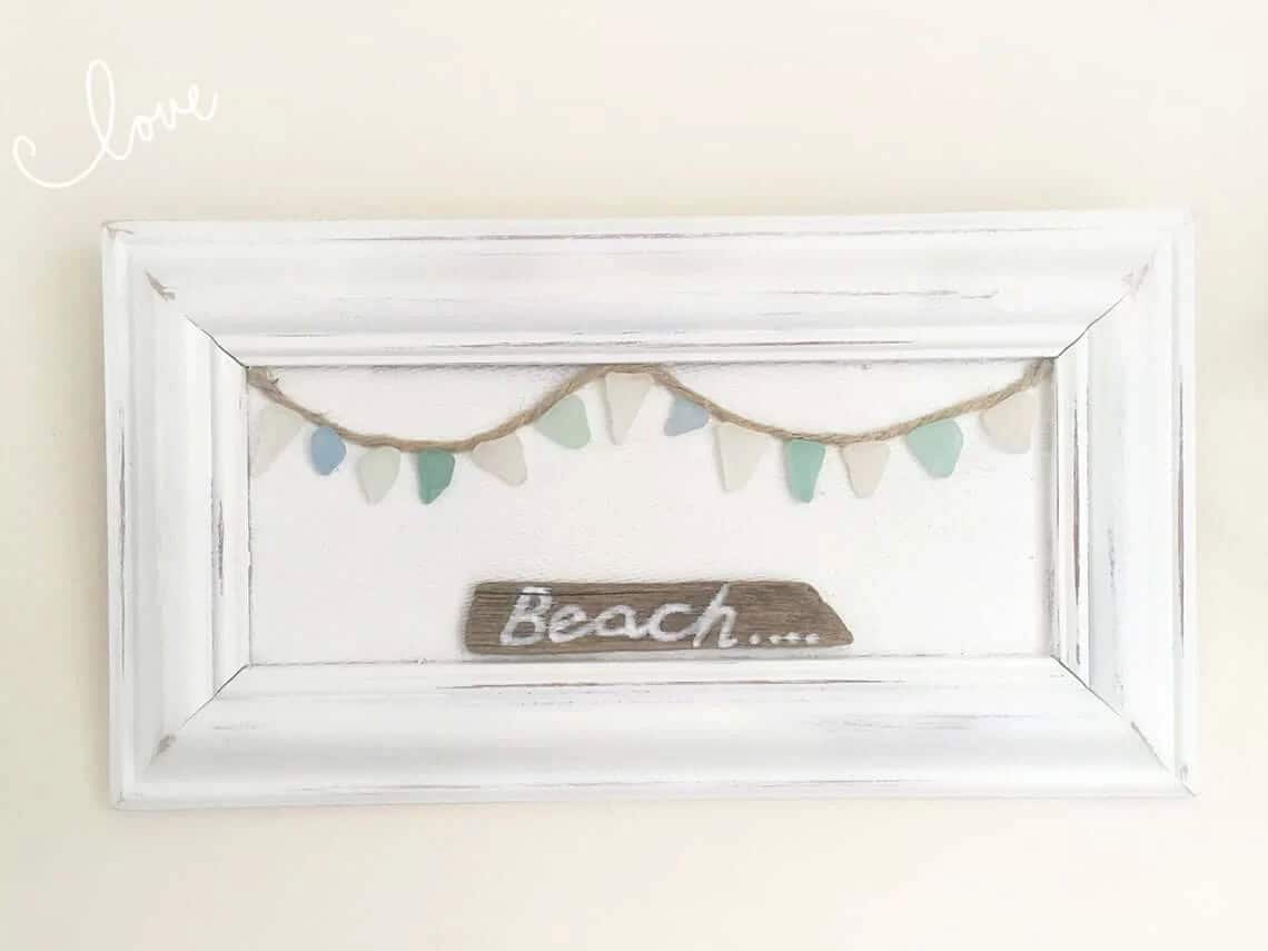 Framed Sea Glass Banner Wall Art