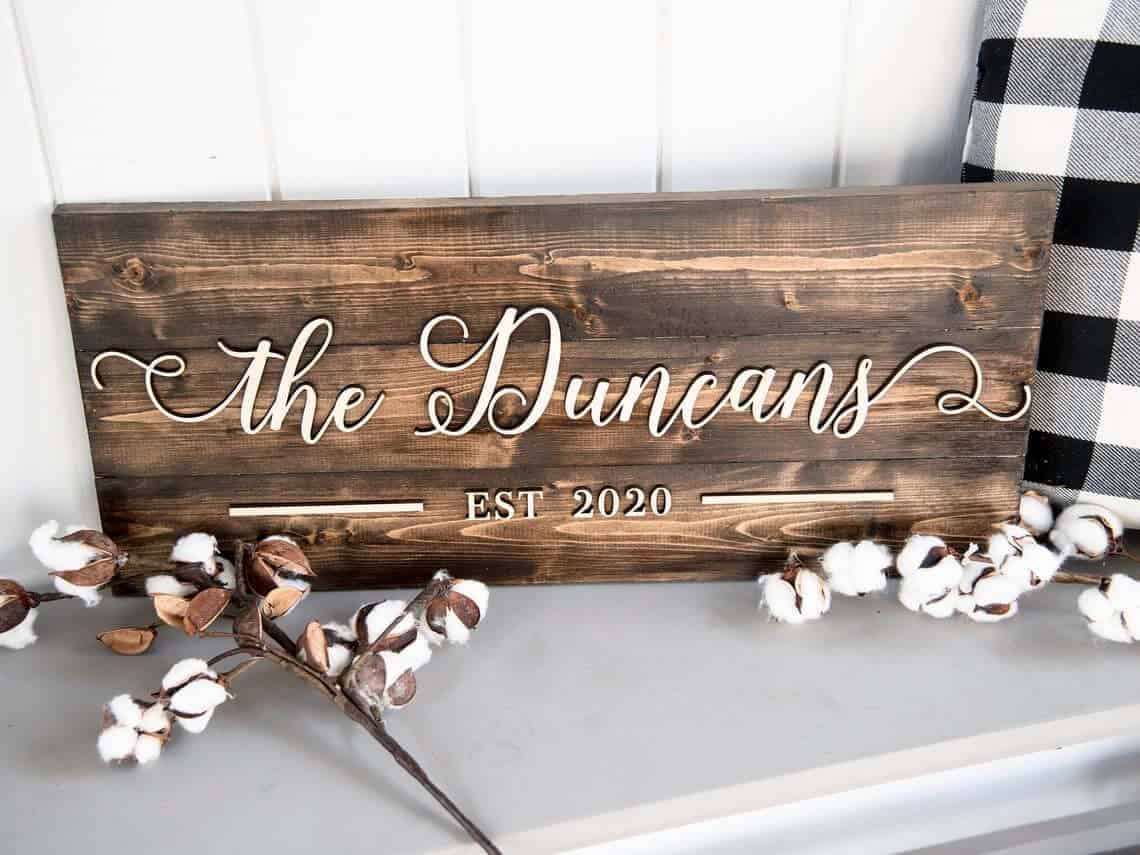 Personalized Name Sign for Entryway Decor