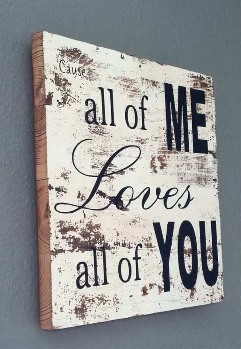 Sanded Paint Song Lyric Sign