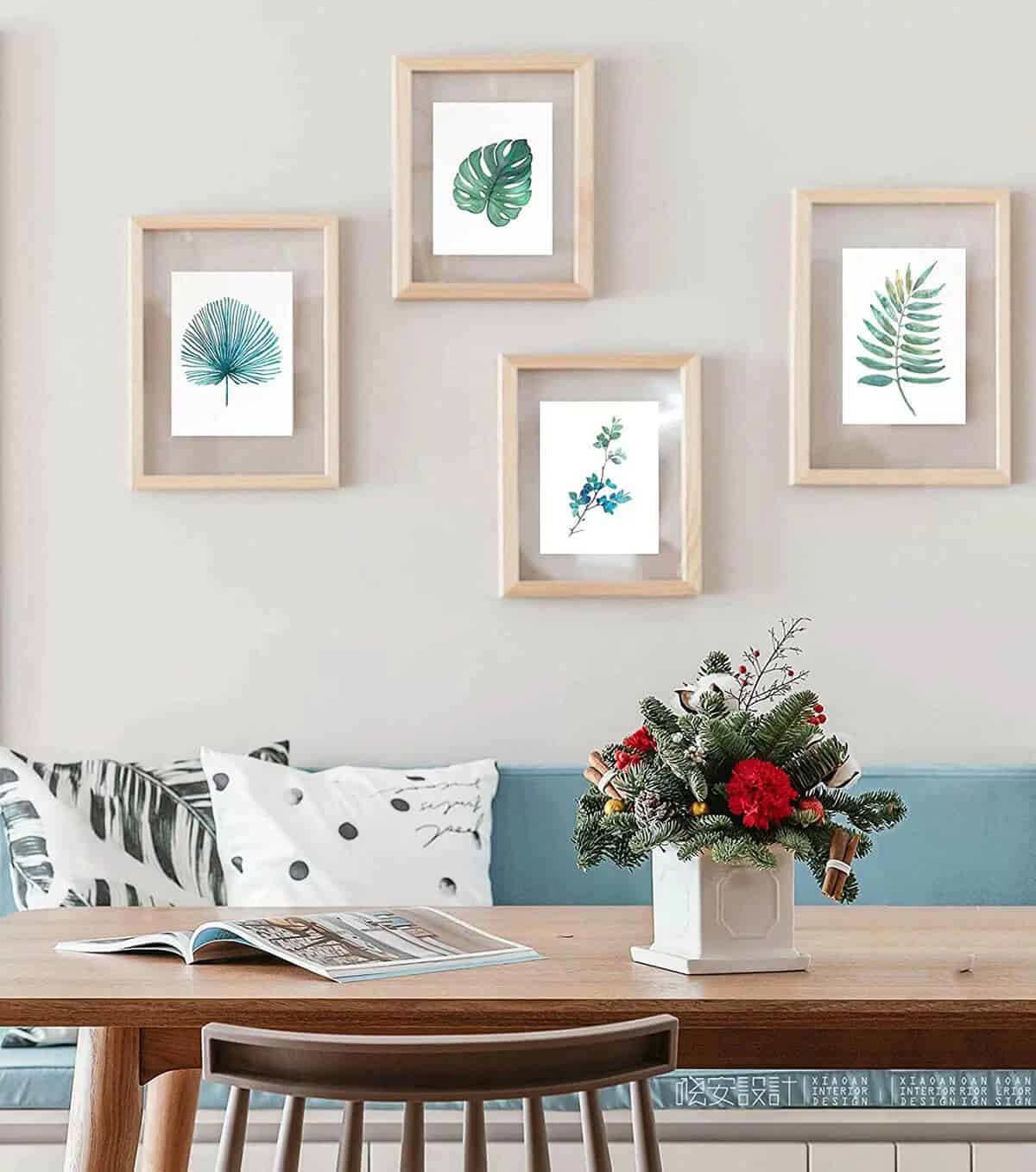 Six Watercolor Botanical Leaf Prints