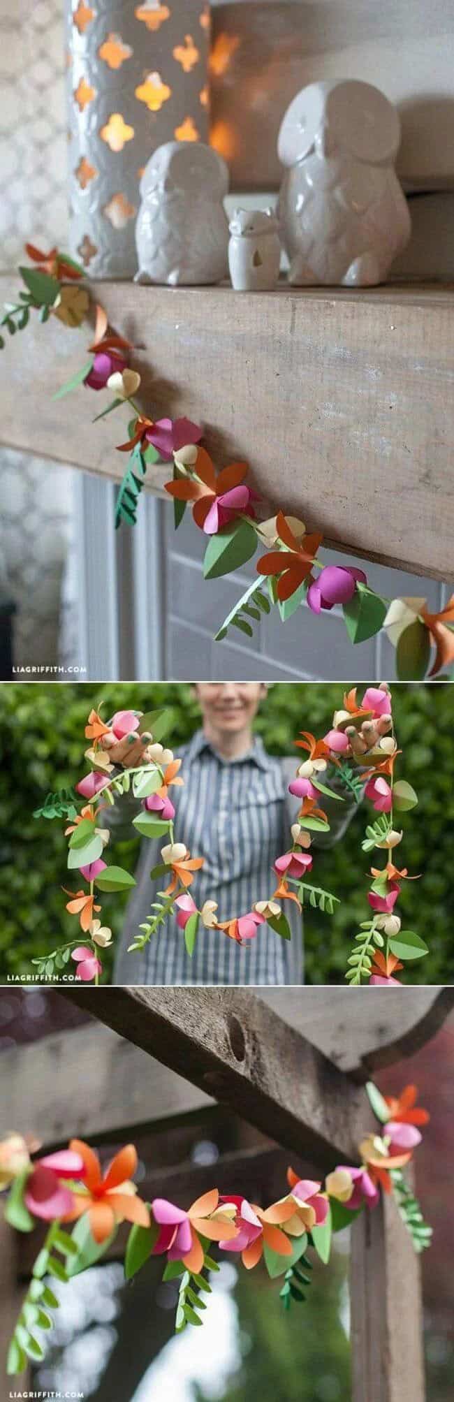 DIY Spring Paper Flower Garland