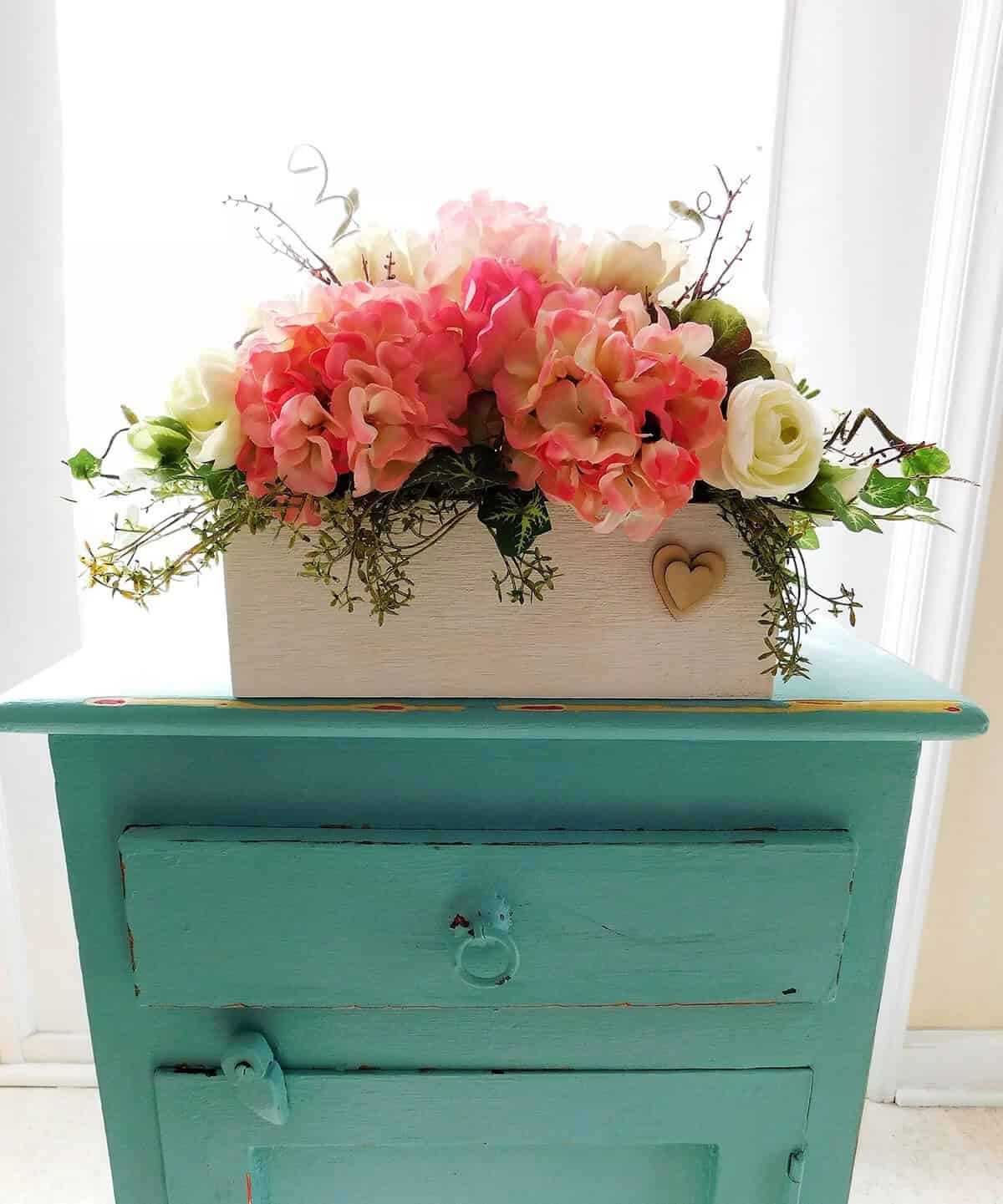 Cottage Chic Planter Box Display