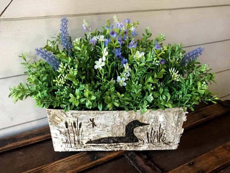 Greenery and Purple Hyacinth Serene Duck Centerpiece