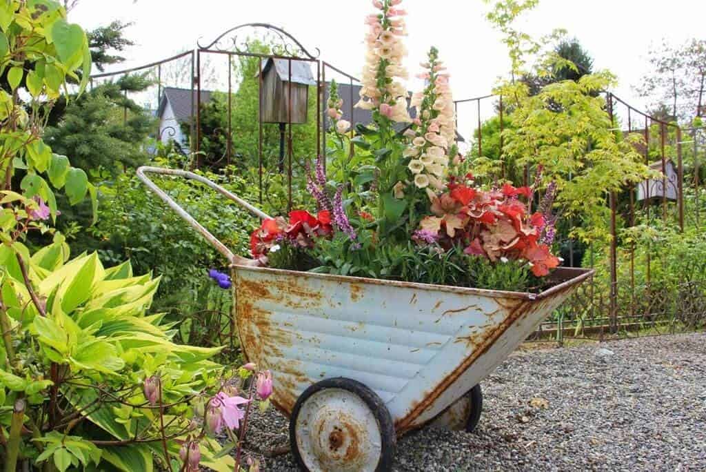 Loaded with Love Vintage Metal Wheelbarrow