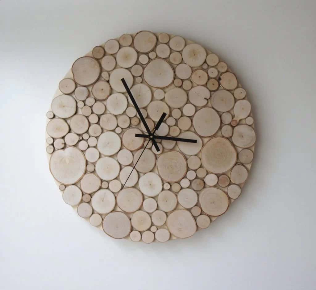 Elegantly Sliced Wood Slab Wall Clock