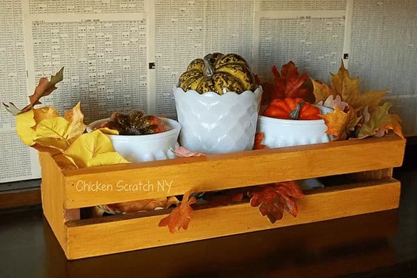 Simple and Slated Goldenrod Yellow Wooden Centerpiece