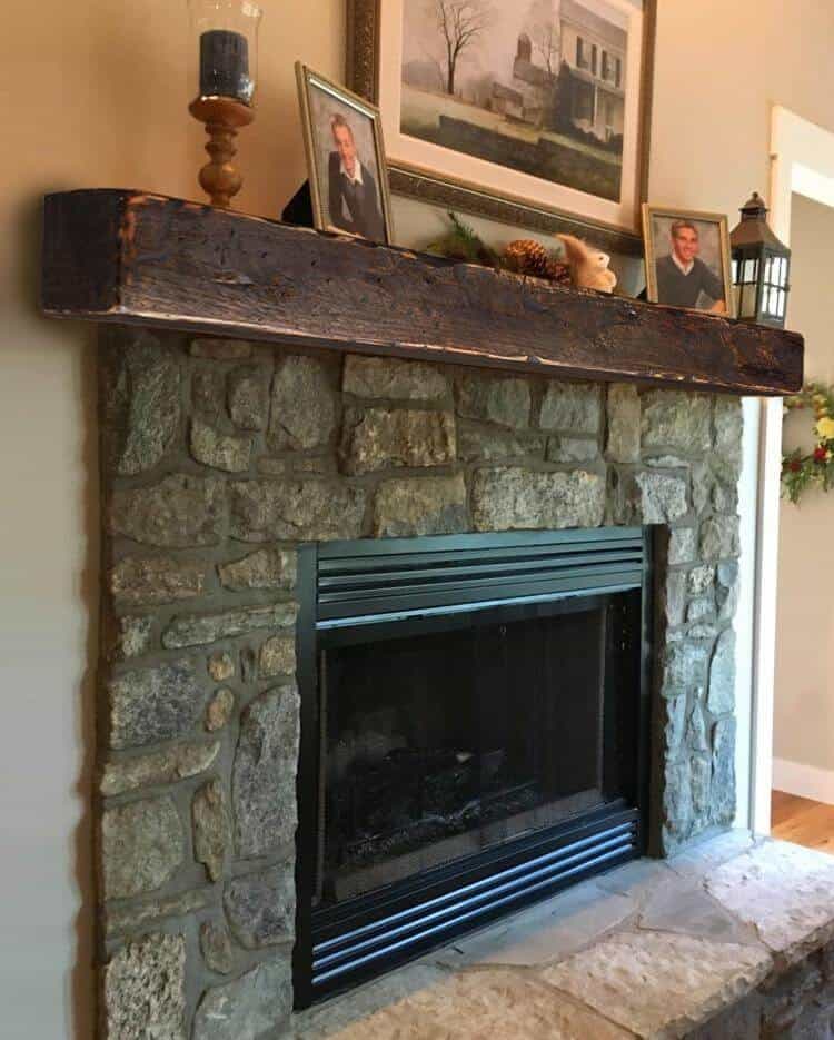 Cozy and Rustic Fireplace Mantel