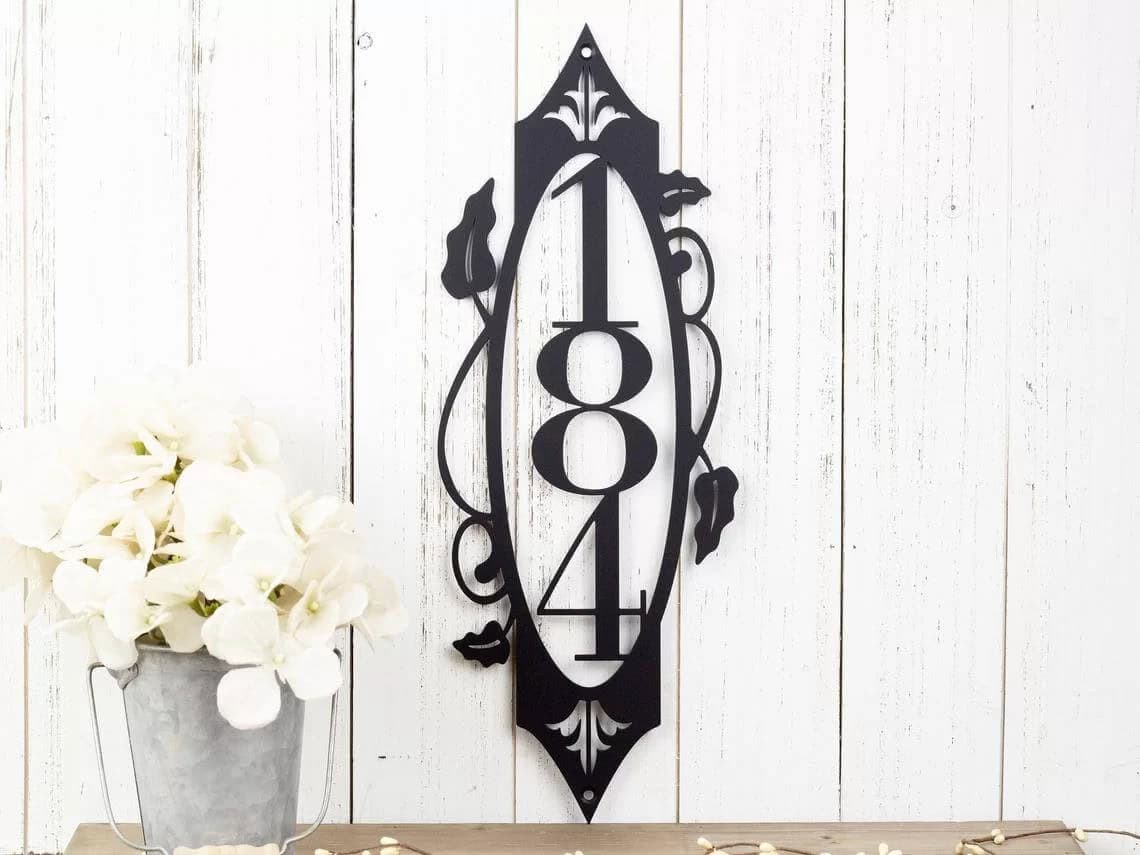 Elegant Metal House Number Sign