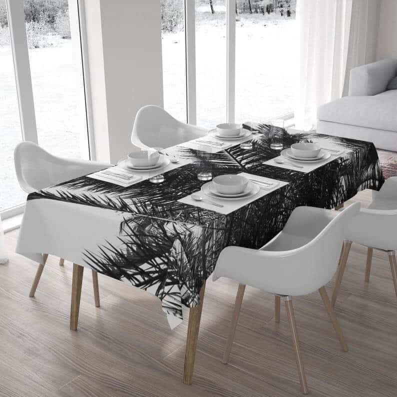 Tropical Black and White Dining Room