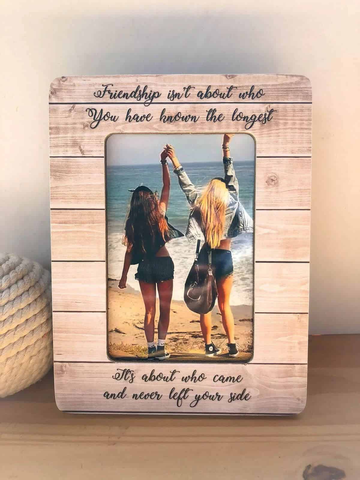 Beachy Wooden Friendship Photo Frame