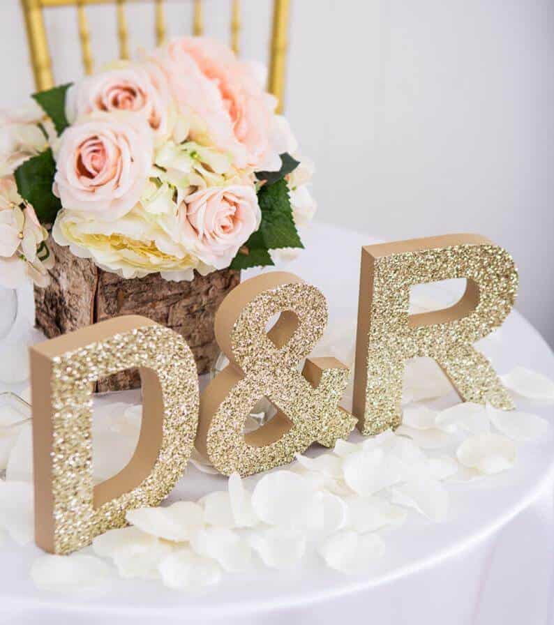 Freestanding Custom Initials Tabletop Sign