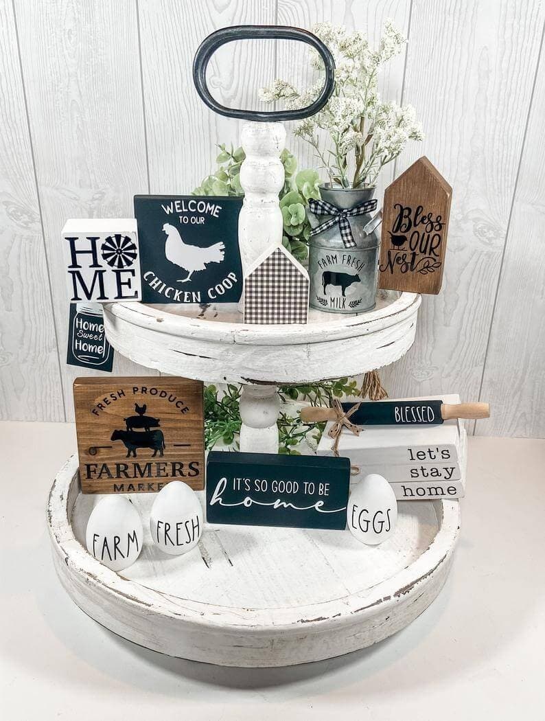 Tiered Tray Full of Rustic Charm