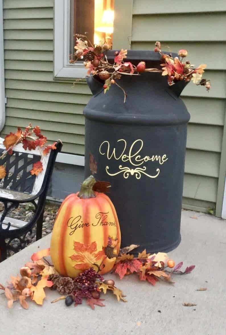 Lovely Seasonal Milk Can Decorative Piece