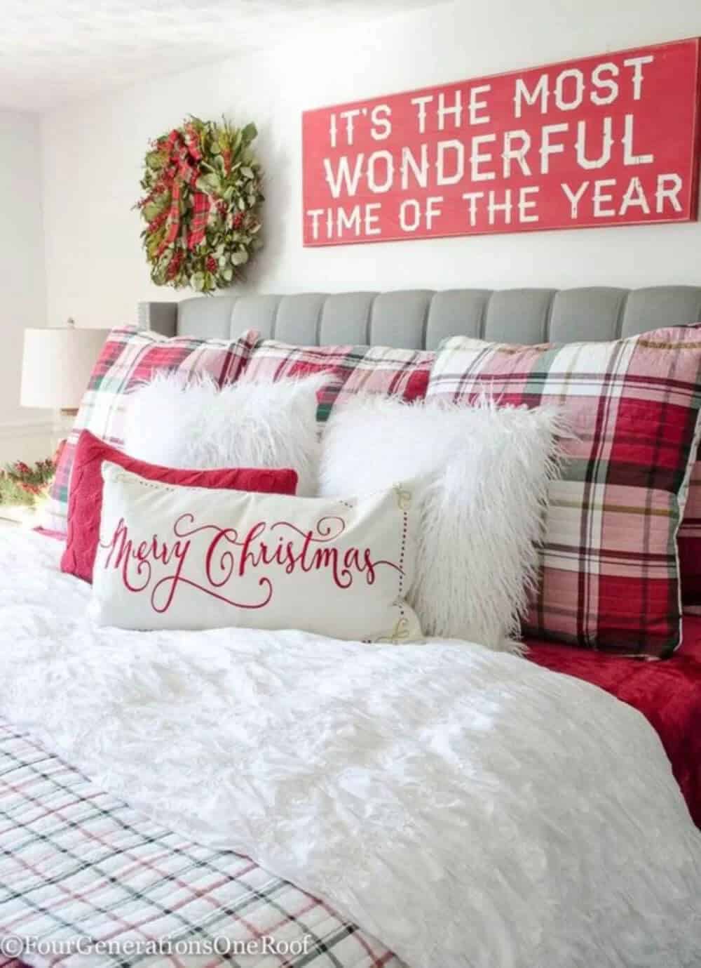 Plaid and Faux Fur Bedding Suite