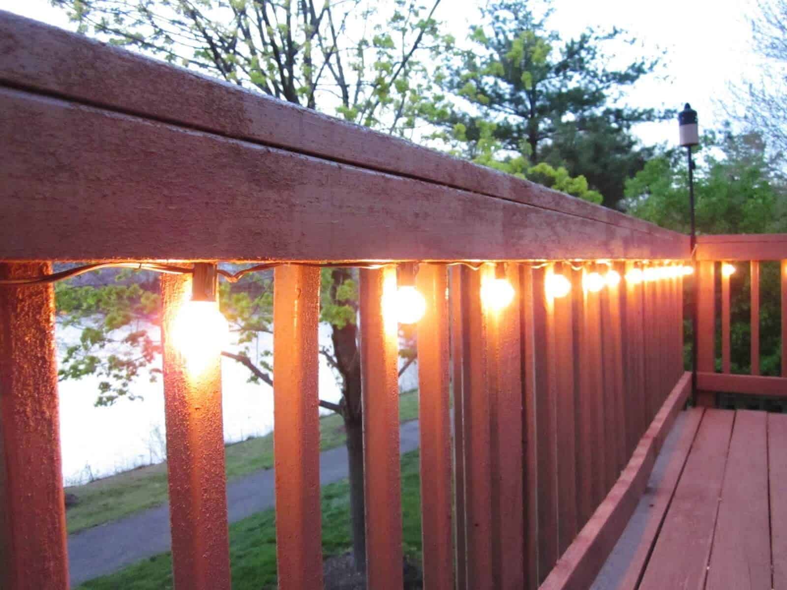 Edison Bulb Porch Railing String Lights