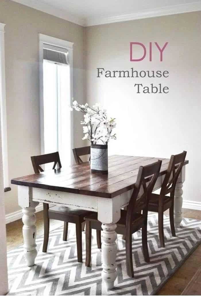 Shabby Chic Baluster Leg Farmhouse Dining Table