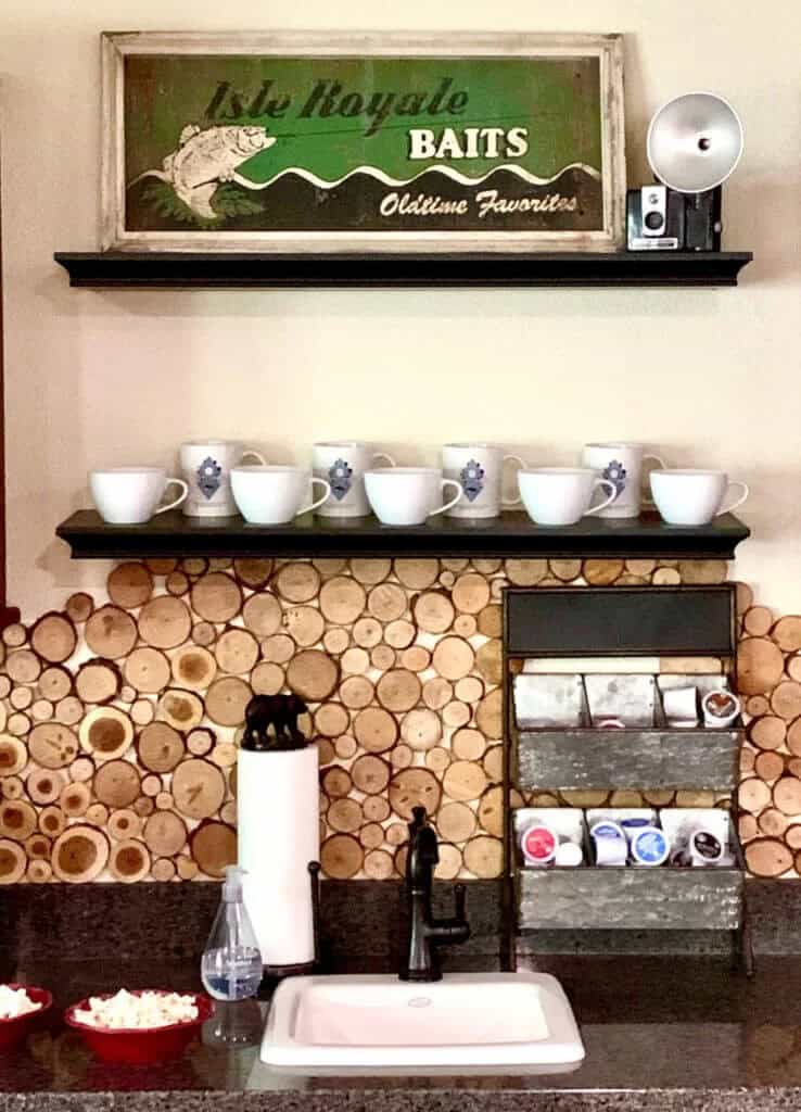 Rustic Lakehouse Cabin Coffee Station