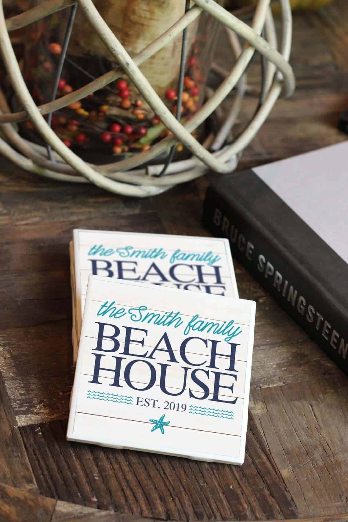 Nautical Family Name “Beach House” Coasters