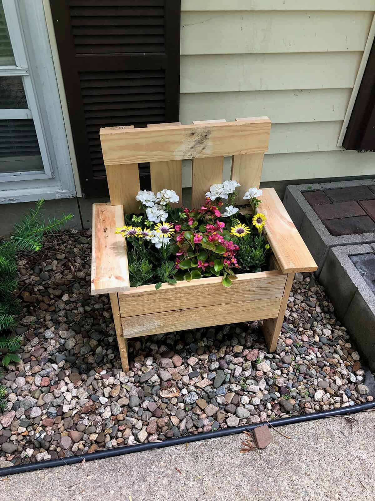 An Adorable Handmade Wooden Chair Planter