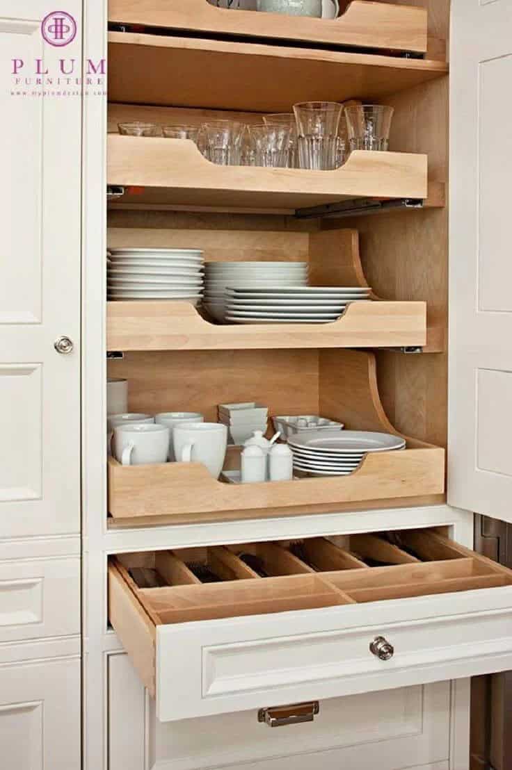 Sliding Shelving Makes Kitchen Essentials Easy to Reach