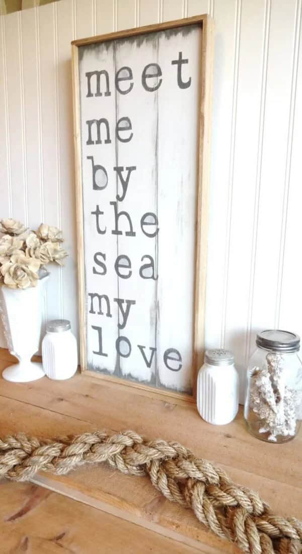 Loving Beach Themed Wooden Sign