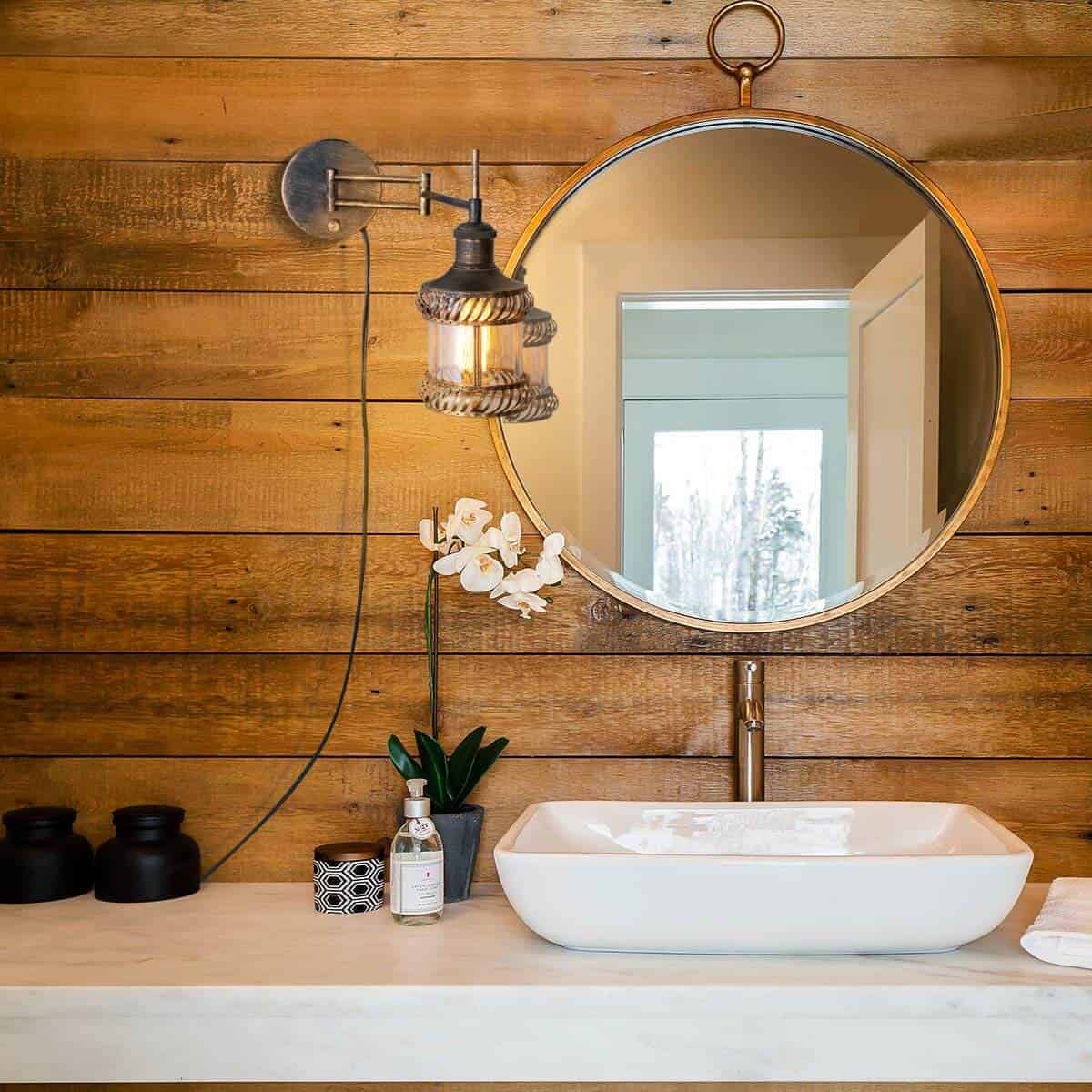 Rustic and Industrial Hardwired Bathroom Fixture