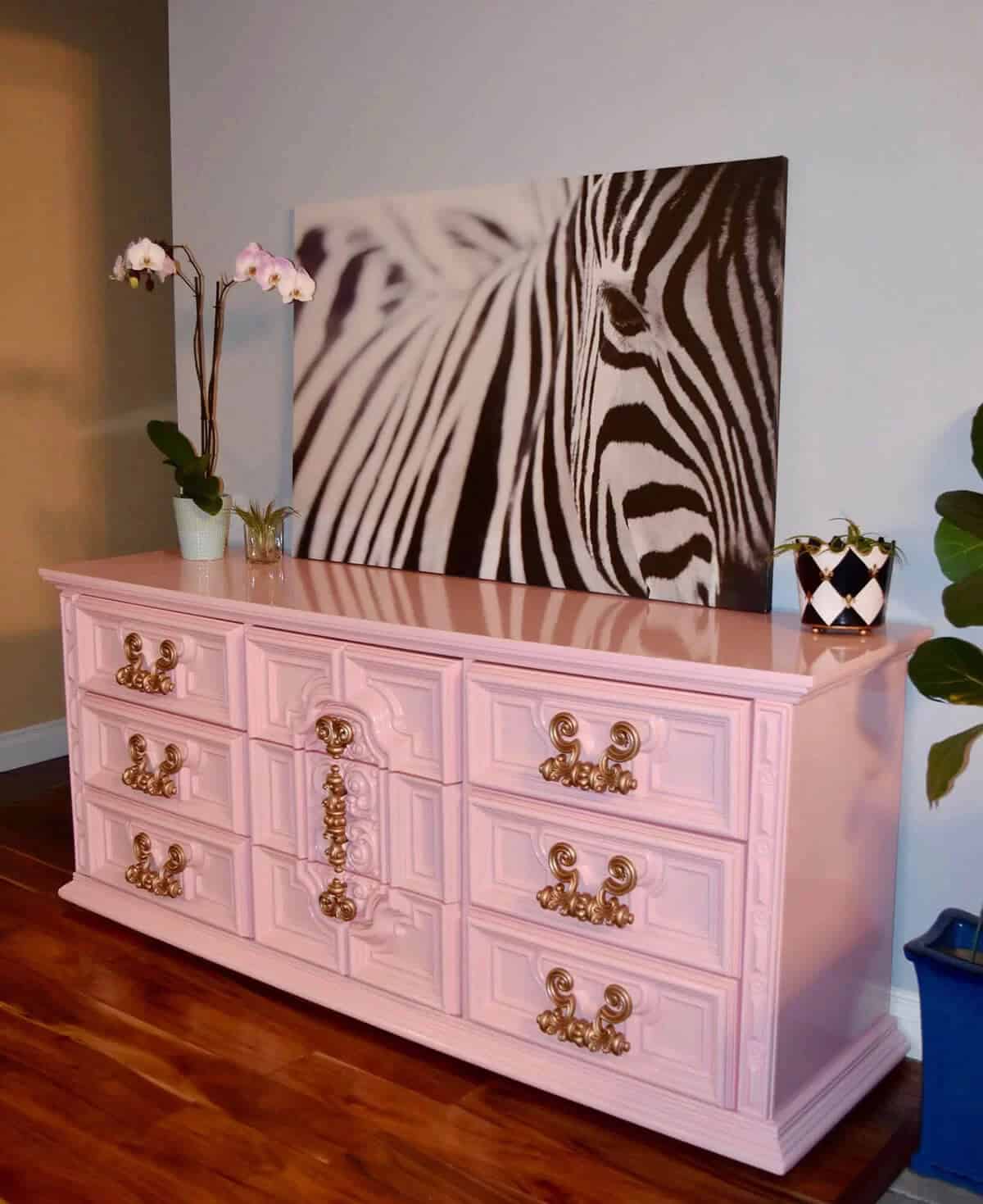 A Perfectly Pink and Chic Dresser Makeover