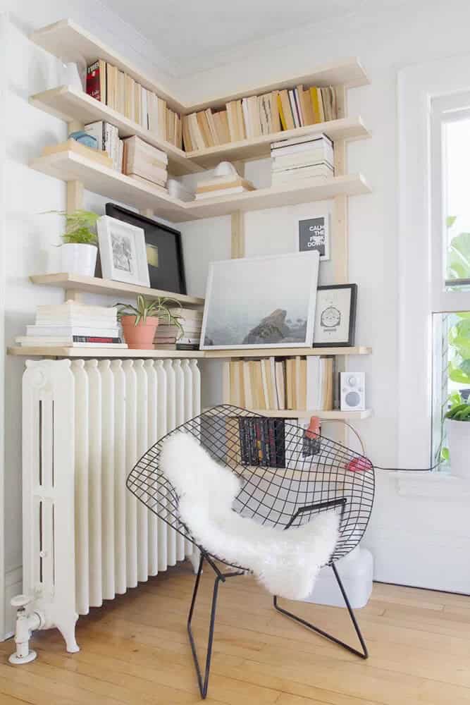 Tall Bookshelves on the Wall