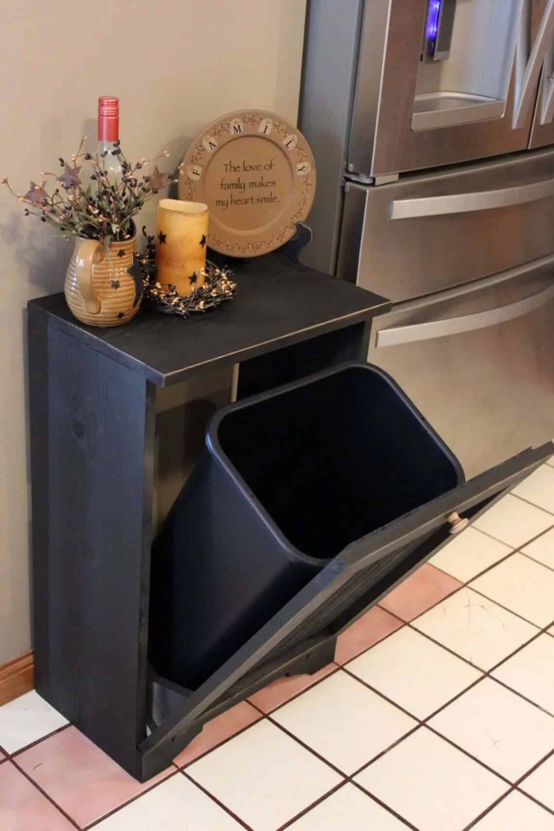 Hidden Trash Cabinet for the Kitchen