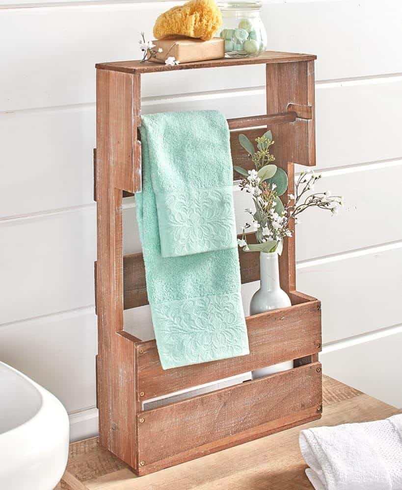 Wooden Bathroom Organizer Shelf and Rack