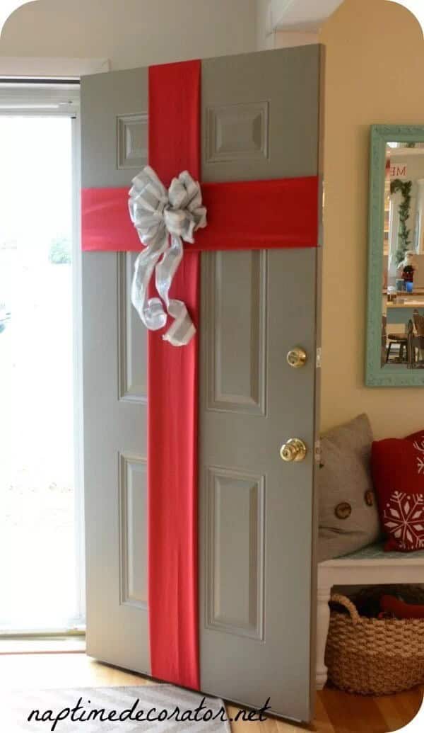 Front Door Christmas Present Gift Wrap