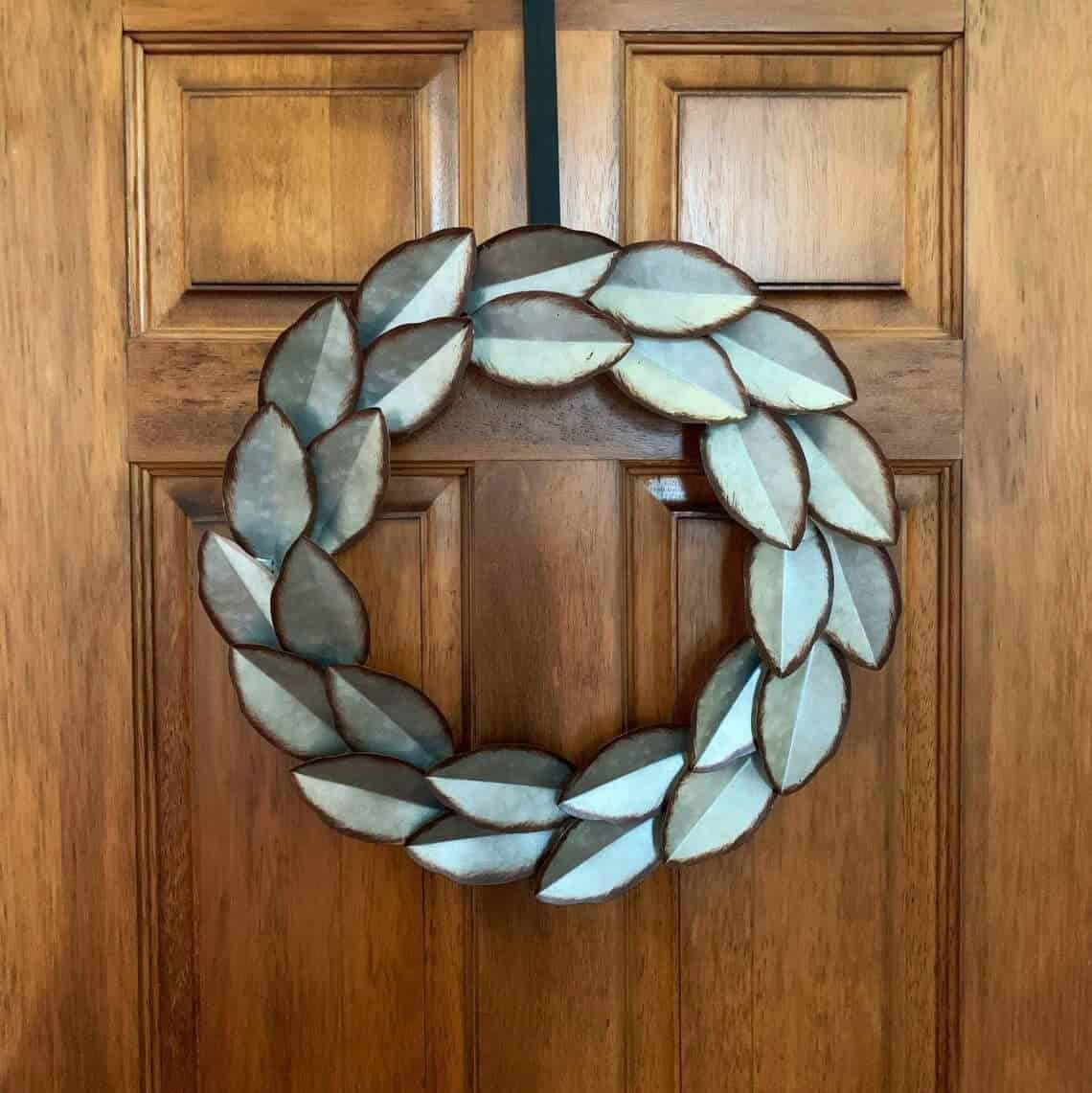 Double Ring Metal Leaf Wreath