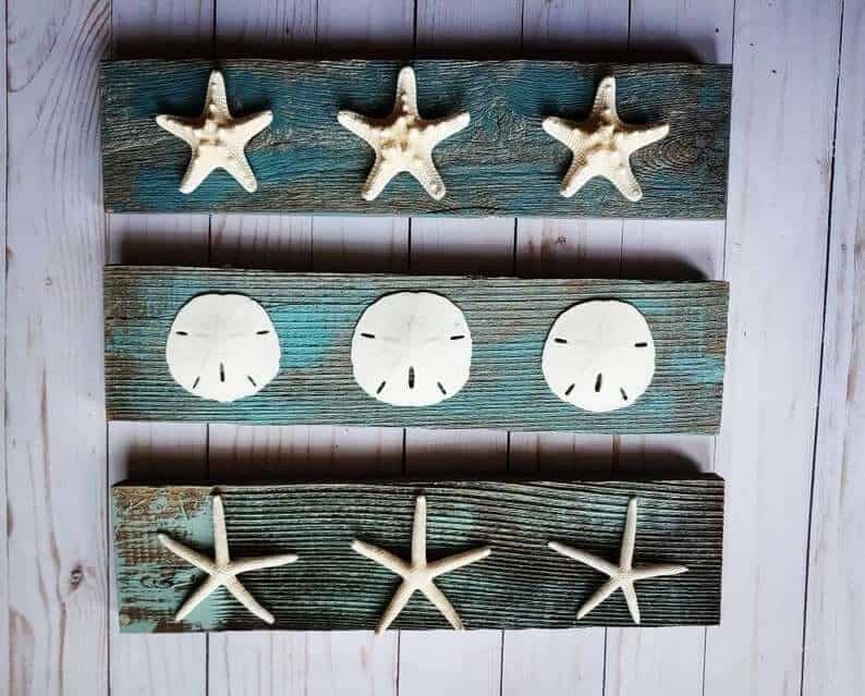 Trio of Sea Treasures Distressed Wood Signs